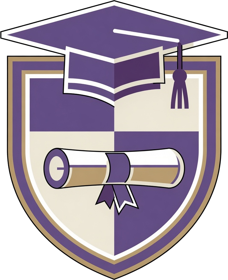 Spartan Education Crest - Mortarboard and Diploma